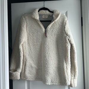 Fuzzy Sherpa white zip up